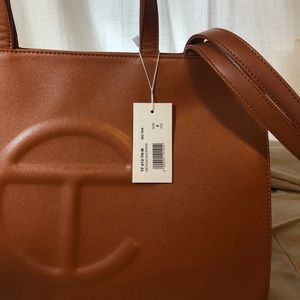 Telfar tan medium shopping bag